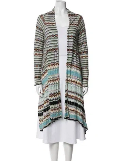 Pre-owned M Missoni Wool Striped Sweater In Black/blue