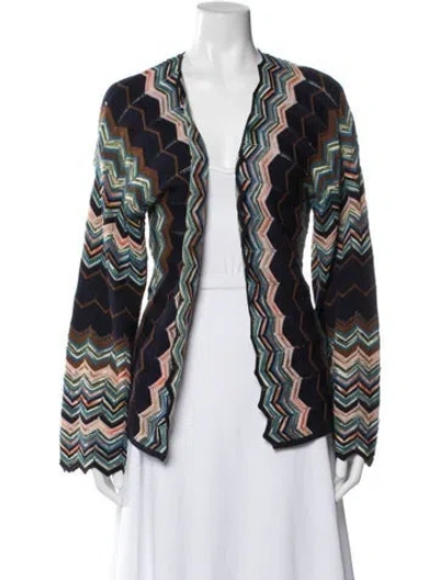 Pre-owned M Missoni Wool Striped Sweater In Blue