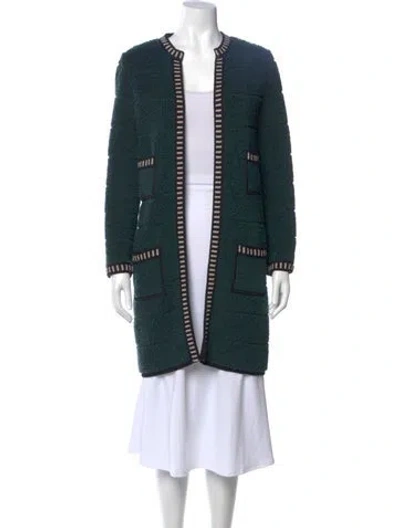 Pre-owned M Missoni Wool Striped Sweater In Green
