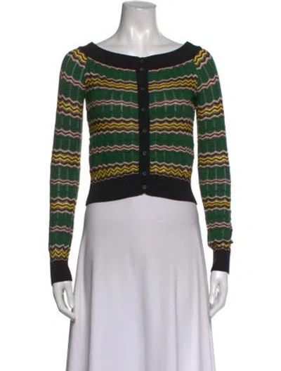 Pre-owned M Missoni Wool Striped Sweater In Green