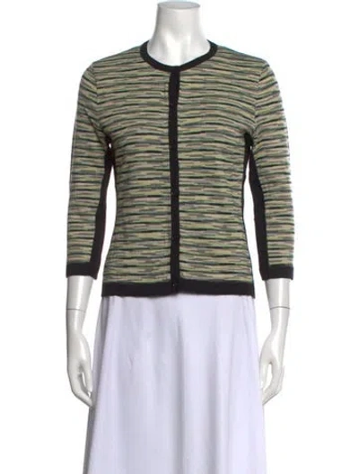 Pre-owned M Missoni Wool Striped Sweater In Green