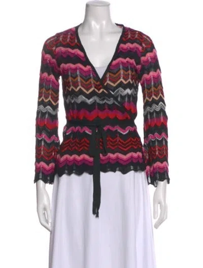 Pre-owned M Missoni Wool Striped Sweater In Multi