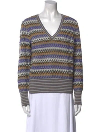 Pre-owned M Missoni Wool Striped Sweater In Multi