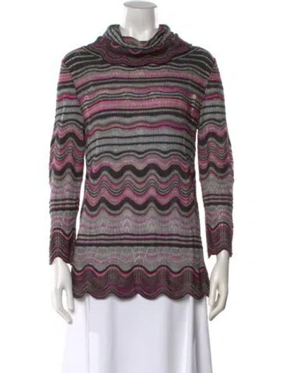 Pre-owned M Missoni Wool Striped Sweater In Multi