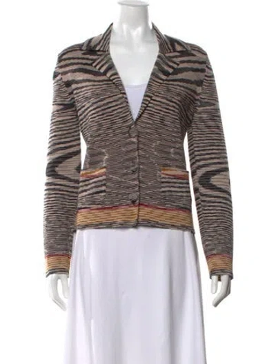 Pre-owned M Missoni Wool Striped Sweater In Neutral
