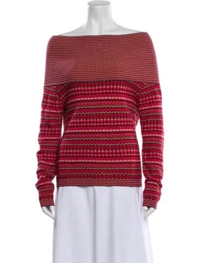 Pre-owned M Missoni Wool Striped Sweater In Red