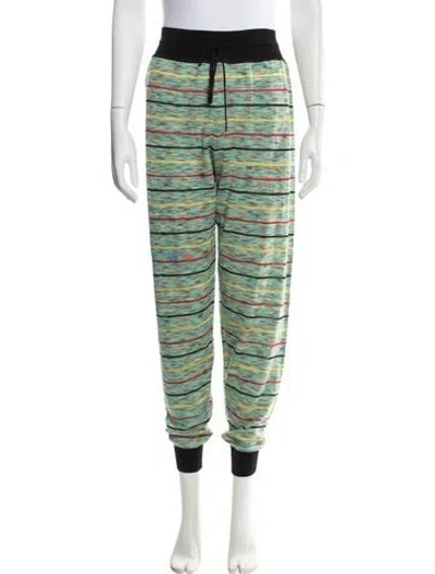 Pre-owned M Missoni Wool Striped Sweatpants W/ Tags In Green