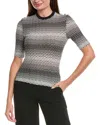 M Missoni Geo Print Mesh Tee In Gray