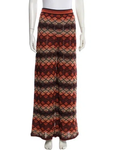 Pre-owned M Missoni Wool Wide Leg Pants In Multi