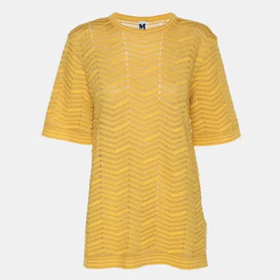 Pre-owned M Missoni Yellow Lurex Knit Top M