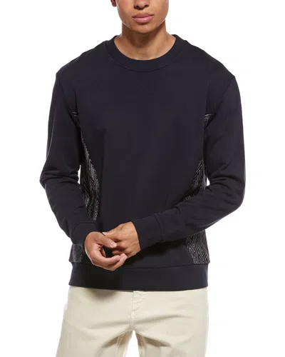 M Missoni Zig Zag Paneled Wool-blend Crewneck Sweatshirt In Black