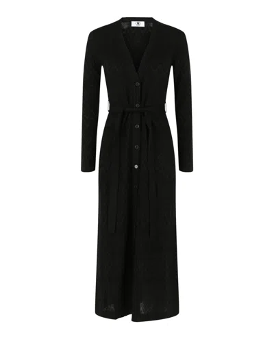 M Missoni Zig Zag Patterned Sweater Dress In Black