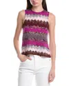 M Missoni Zig Zag Patterned Wool-blend Tank Top In Multi