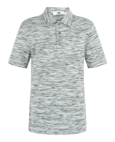 M Missoni Zig Zag Polo Shirt In Gray