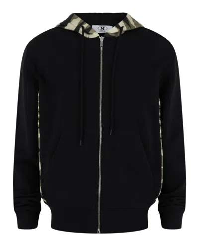 M Missoni Zig Zag Print Zip Up Hoodie In Black