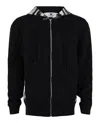 M Missoni Zig Zag Print Zip Up Hoodie In Black