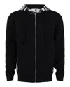 M Missoni Zig Zag Print Zip Up Hoodie In Black