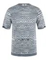 M Missoni Zig Zag Short Sleeve Shirt In Gray