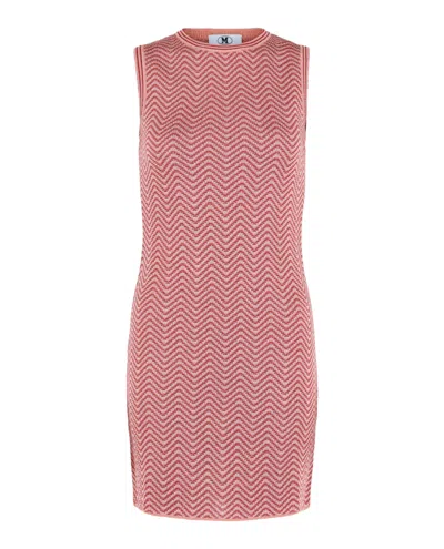 M Missoni Zig Zag Sleeveless Mini Dress In Pink