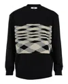 M Missoni Zig Zag Slub Crewneck Sweatshirt In Black