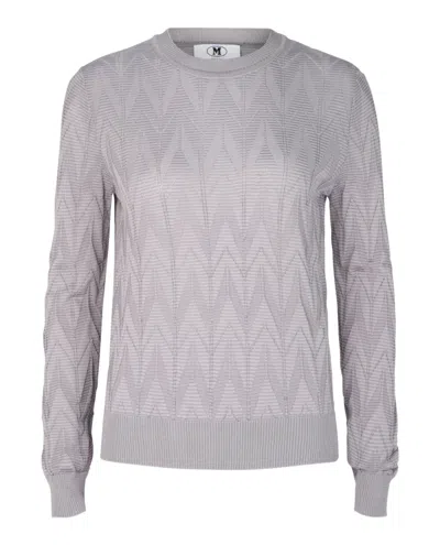 M Missoni Zigzag Crewneck Sweater In Purple