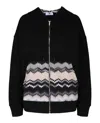 M Missoni Zigzag Drop-sleeve Zip-up Hoodie In Multi