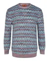 M Missoni Zig-zag Pattern Pullover Sweater In Blue