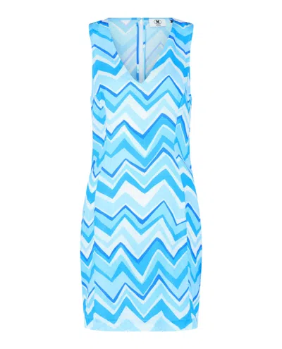 M Missoni Zigzag Print Mini Dress In Blue