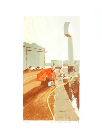 Mª Rosa Pérez-carasa ''roma'' Screenprint On Paper, 7'' X 12'' In Neutral