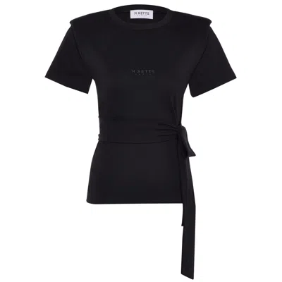 M Sette Paris Women's Black Kely M Sette Logo Belted Tee-shirt