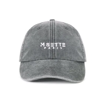 M Sette Paris Women's Grey  Signature Embroidered Cap In Gray