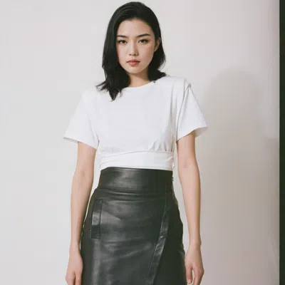 M Sette Paris Women's Kely M Sette Logo Belted Tee-shirt - White