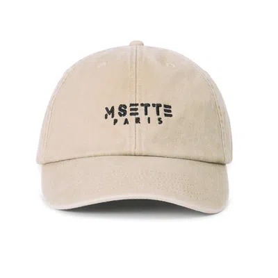 M Sette Paris Women's Neutrals  Signature Embroidered Cap - Beige In Purple