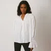 M Sette Paris Women's White Zora Cotton Blouse In White
