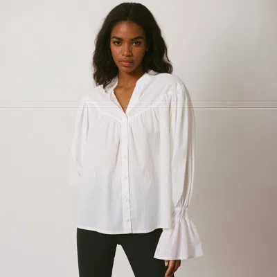 M Sette Paris Women's White Zora Cotton Blouse
