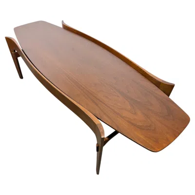 Pre-owned M. Singer & Sons Classic Modernist Walnut Coffee/cocktail Table By Bertha Schaefer For Singer & In Brown