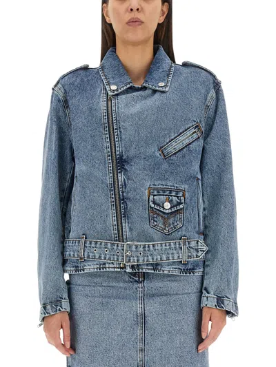 Moschino Biker Peace Symbol In Blue