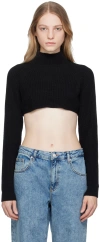 Moschino Black Embroidered Turtleneck In J1555 Black