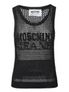 Moschino Logo Mesh Sleeveless Top In Black