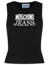 Moschino Slim-fit Sleeveless Top With Bold Logo In Black