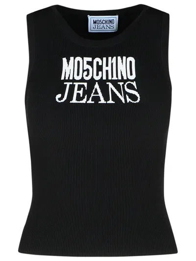 M05ch1n0 Jeans Black Viscose Blend Tank Top