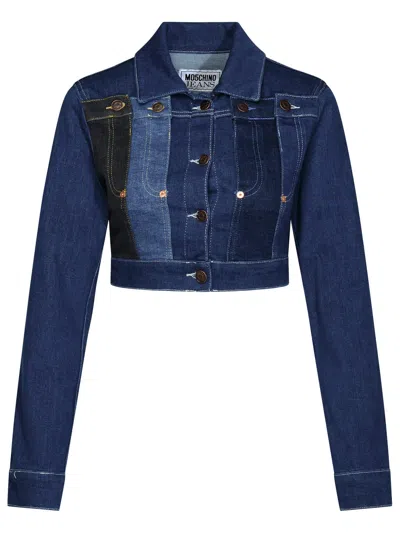 M05ch1n0 Jeans Blue Cotton Jacket In Blu Denim