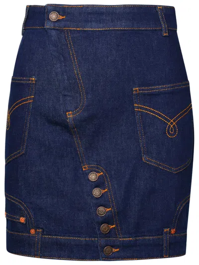 M05ch1n0 Jeans Blue Demin Skirt