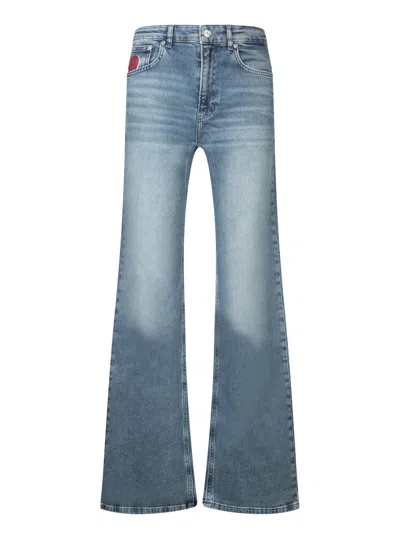 M05ch1n0 Jeans Blue Mid Rise Flare Jeans In Denim