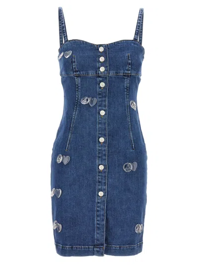 M05ch1n0 Jeans Charms Dress In Blue