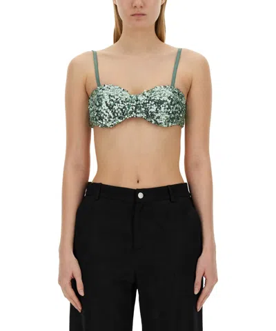 M05ch1n0 Jeans Crop Top In Blue