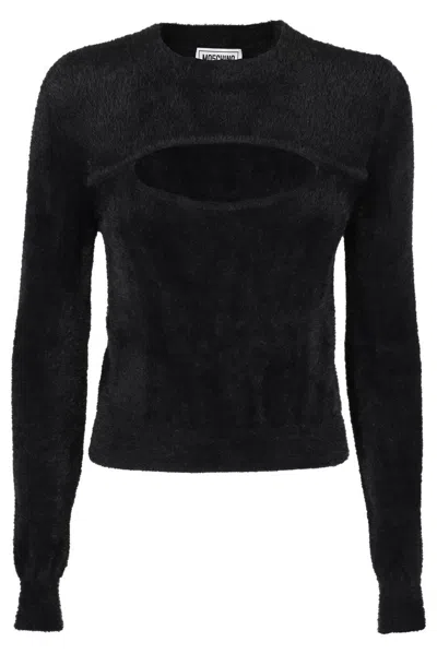 M05ch1n0 Jeans Cut Out Detailed Jumper In Black
