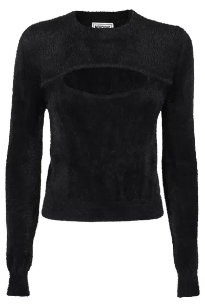 M05ch1n0 Jeans Black Cutout Sweater In Nero