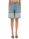 Shop M05ch1n0 Jeans Denim Bermuda Shorts