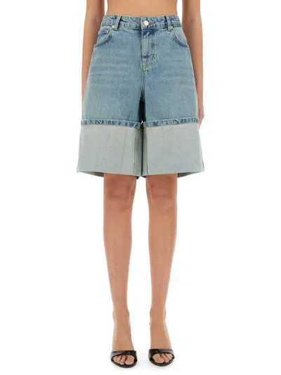M05ch1n0 Jeans Denim Bermuda Shorts In Blue